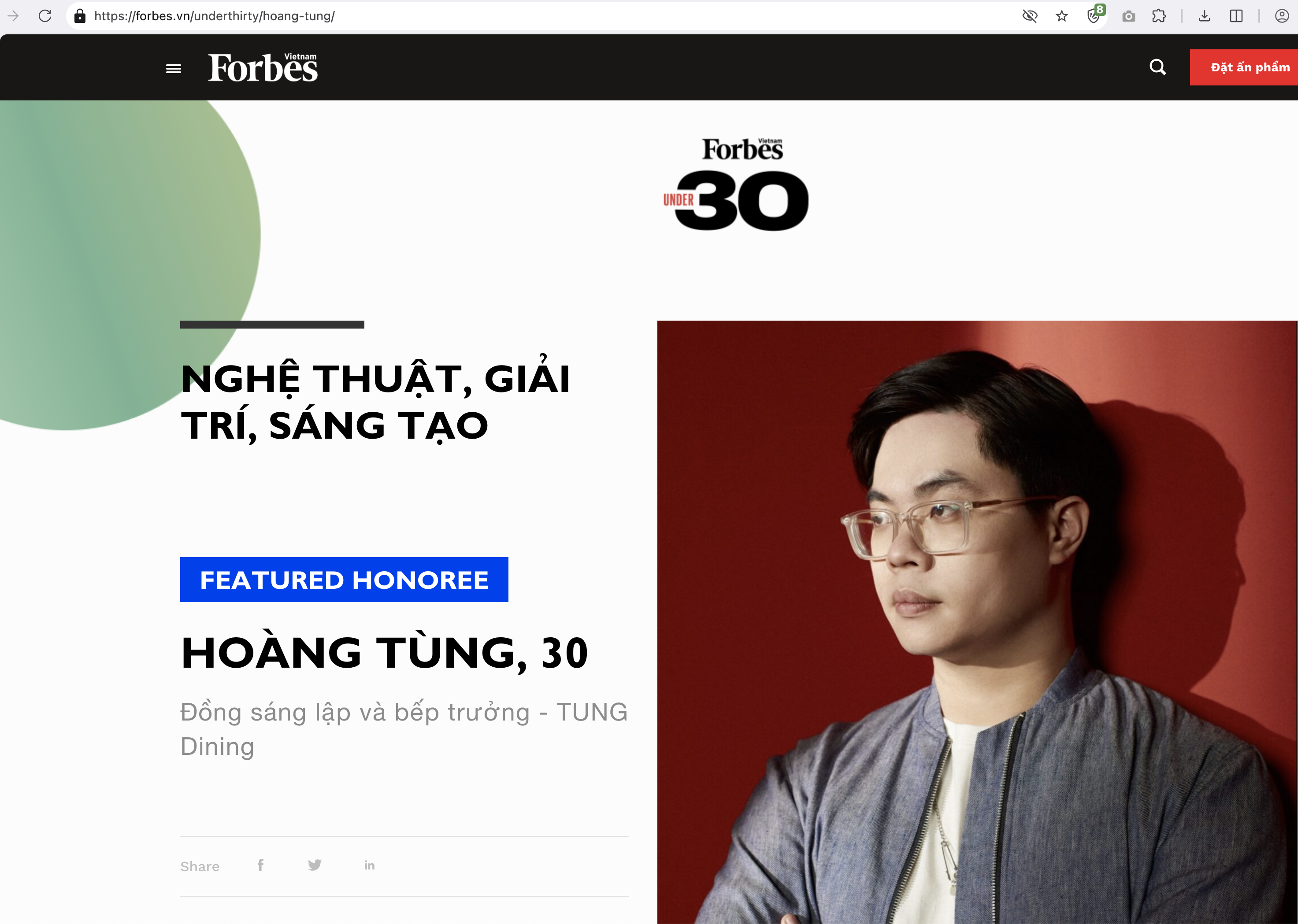 CEO T.U.N.G Dining Từ vinh danh Forbes Under 30 đến cáo trạng trốn thuế
